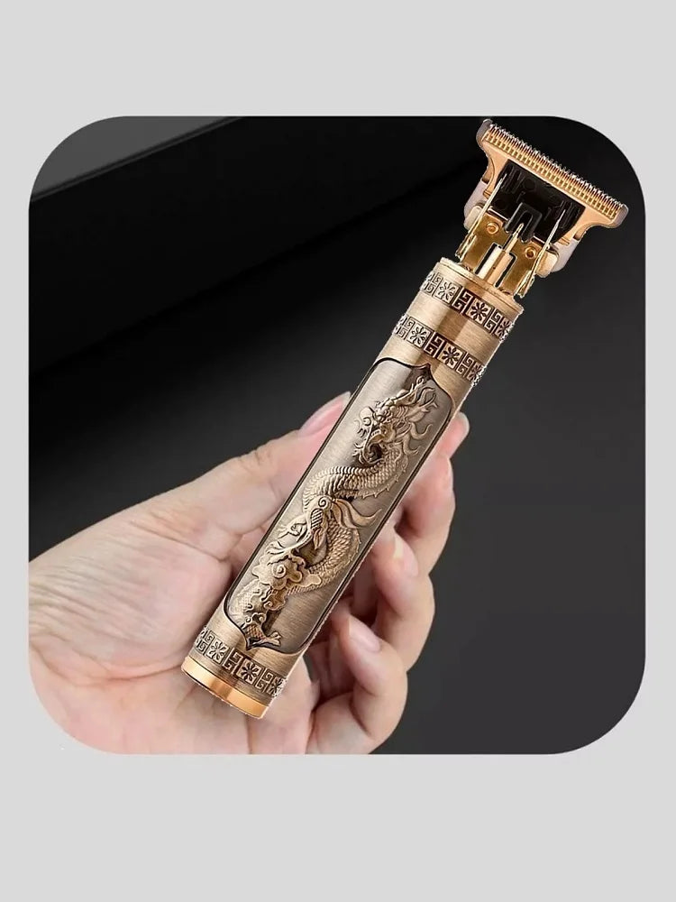 Máquina dragon ouro de cortar cabelo recarregável,e aparador de barba portátil bivolt