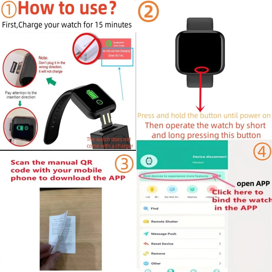 Relógio inteligente para mulheres e homens, relógio de pulso conectado por Bluetooth, tocador de telefone, música, fitness, esporte, pulseira, monitor de sono, relógios digitais